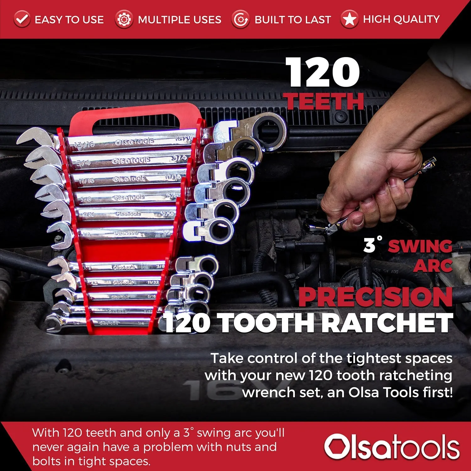 120 Tooth Ratcheting Wrench Set