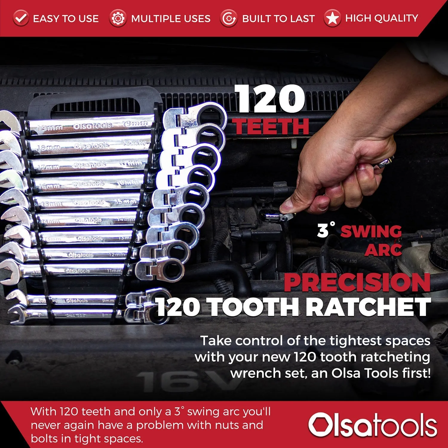 120 Tooth Ratcheting Wrench Set