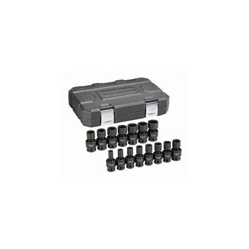 15 Pc. 1/2" Drive 6 Point Metric Universal Impact