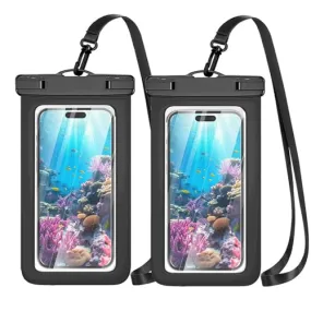 2 Pcs Waterproof Phone Pouch, Universal IPX8 Waterproof Phone Case for iPhone 15 pro max 14 13 12 11 Plus XS XR Samsung S24 S23 up to 6.8'', Water Proof Dry Bag for Swimming Kayak Beach Vacation