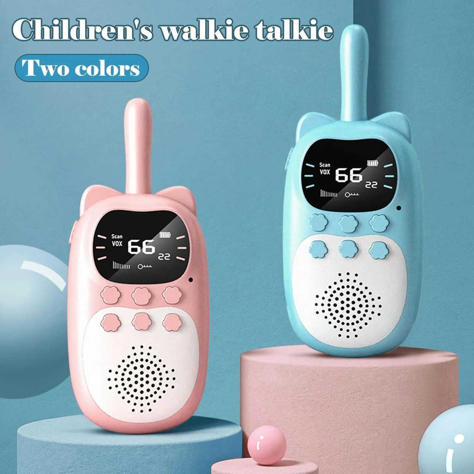 2PCS Kids Walkie Talkie  Electronic Toys Children Spy Gadgets Baby Radio Phone 3km Range Christmas Birthday Gift For Boys Girls