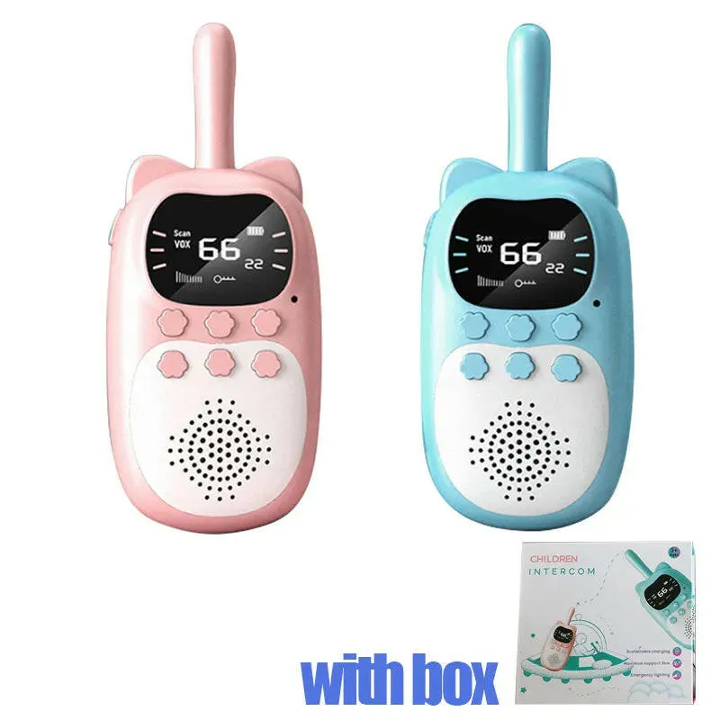 2PCS Kids Walkie Talkie  Electronic Toys Children Spy Gadgets Baby Radio Phone 3km Range Christmas Birthday Gift For Boys Girls