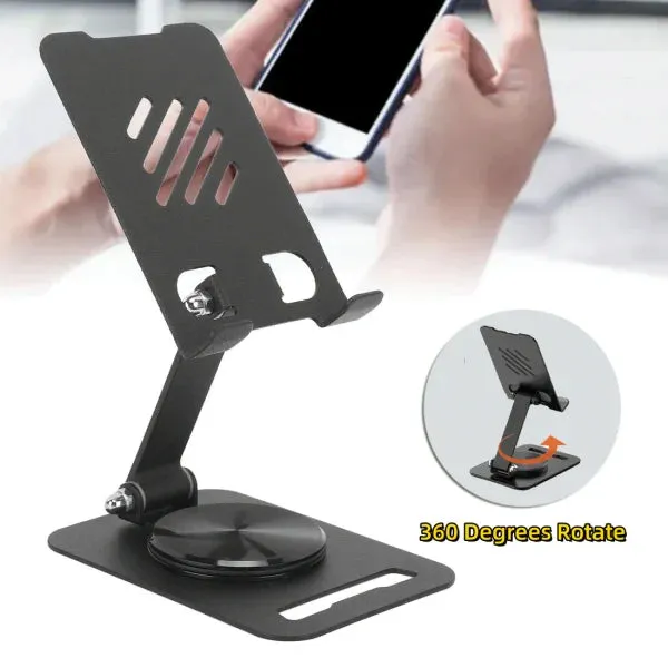 360-degree Rotate Metal Desk Mobile Phone & Tablet Holder Stand (random Color)