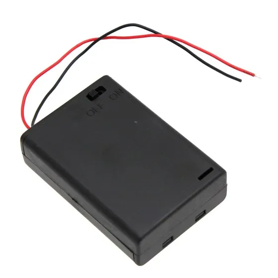 3xAA Covered Battery Holder with Switch and Leads