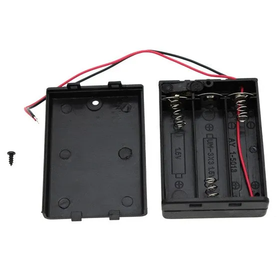 3xAA Covered Battery Holder with Switch and Leads