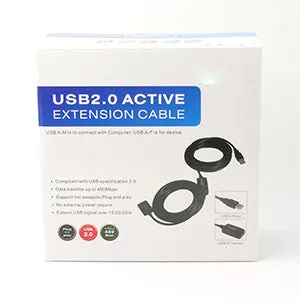 50Ft USB2.0 Active Extension/Repeater A-Male/Female