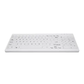 Active Key AK-C7012F Compact Ultraflat Wipeable Keyboard in White with Numpad - Wired