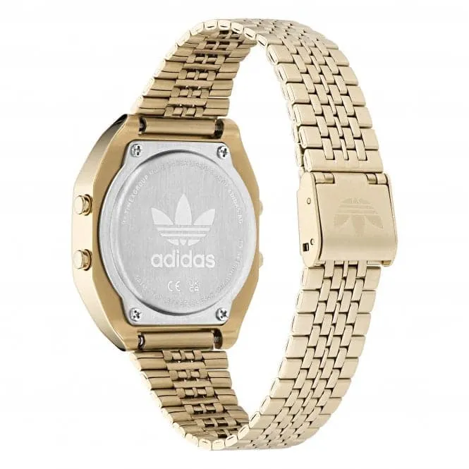 Adidas Unisex Digital Two Gold-Tone Watch AOST23555