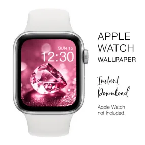 Apple Watch WALLPAPER - Sparkly Rose Diamond 1 Glittery - Instant Download - Watch Background Apple Watch face design