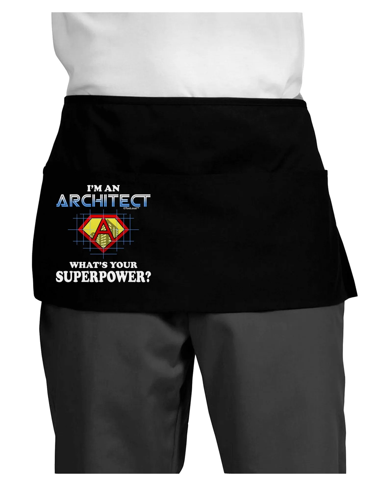 Architect - Superpower Dark Adult Mini Waist Apron, Server Apron