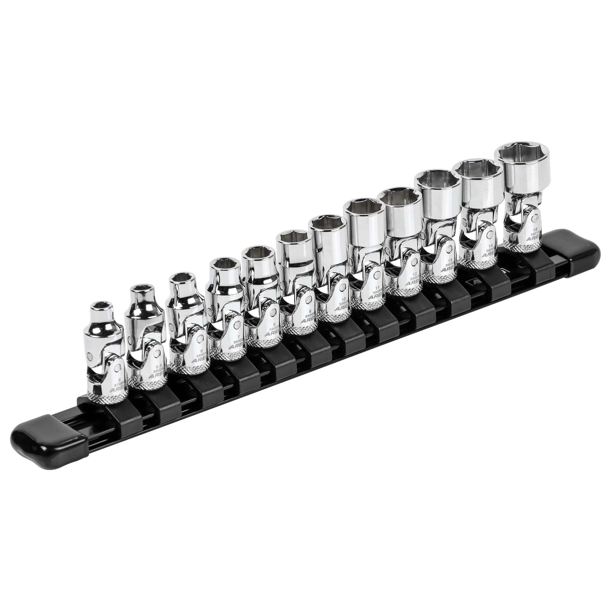 ARES 39009 - 12pc 1/4-inch Drive Metric Flex Socket Set