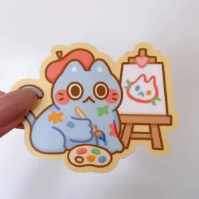 Artist Cat Vinyl Sticker