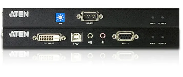 ATEN USB DVI Single Link Console Extender with Audio/Serial Support up to 60M  -  TAA Compliant / Audio Cat 5 KVM Extender