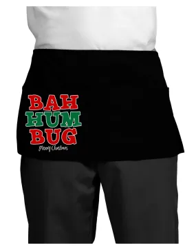 Bah Humbug Merry Christmas Dark Adult Mini Waist Apron, Server Apron