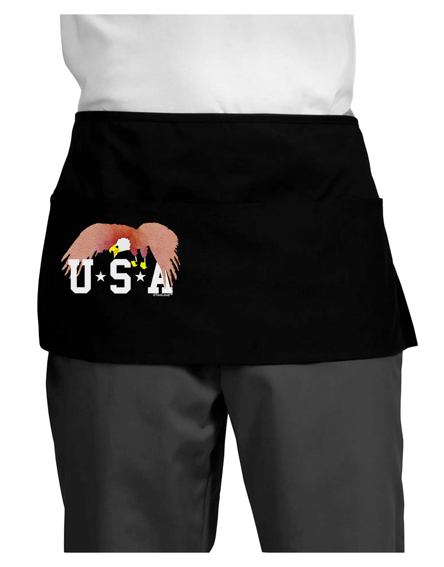 Bald Eagle USA Dark Adult Mini Waist Apron, Server Apron