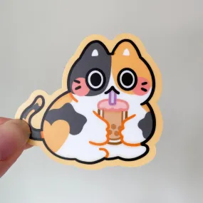 Boba Cat Vinyl Sticker