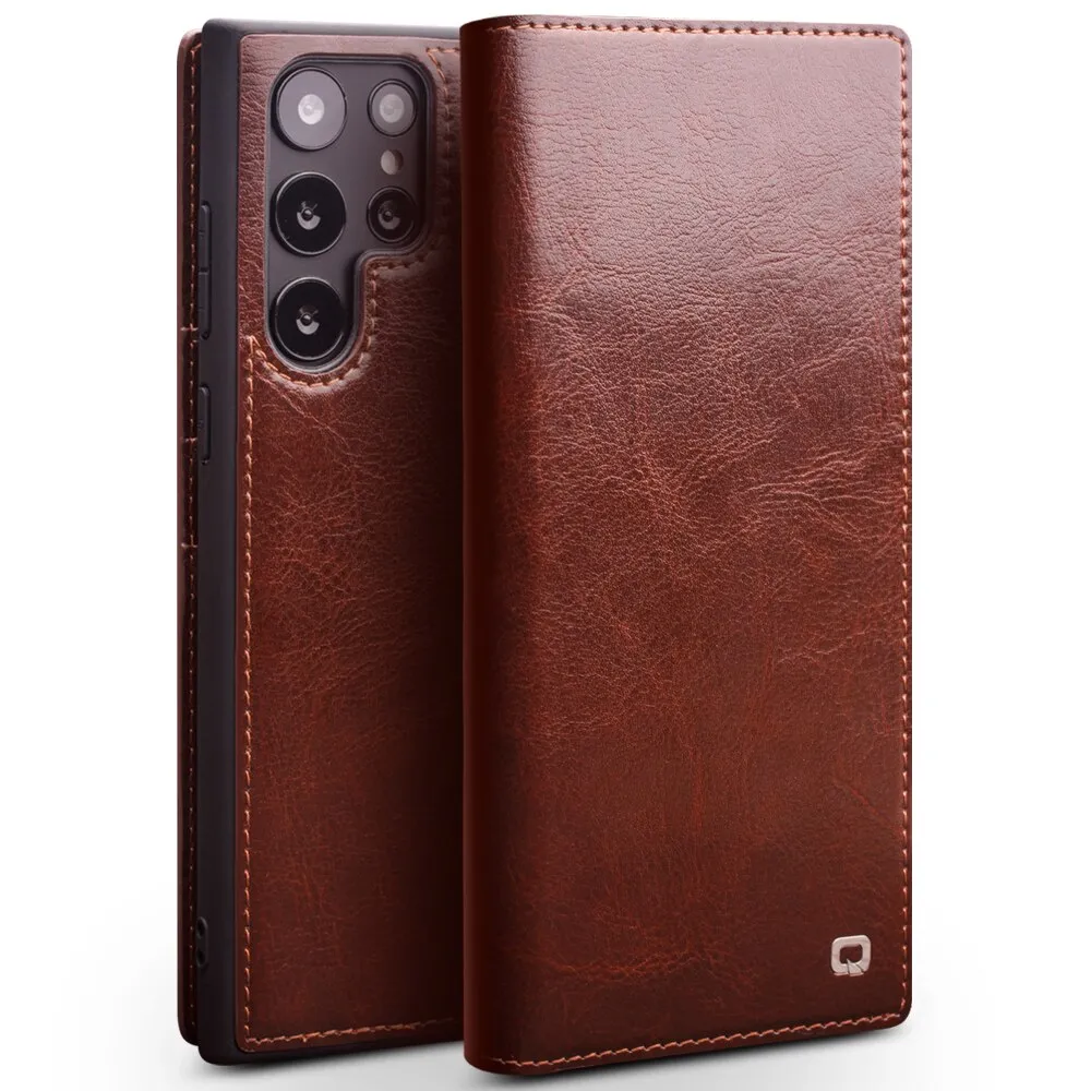 Business Style Leather Phone Case with Card Slots For Samsung S23 S22