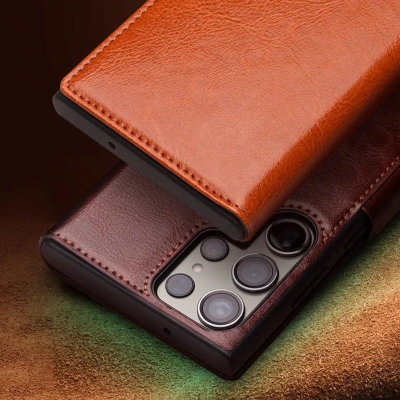 Business Style Leather Phone Case with Card Slots For Samsung S23 S22