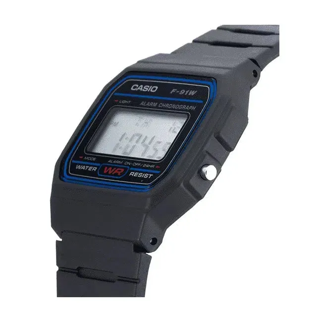 Casio  F-91W-1D Black Resin Strap Watch for Men and Women