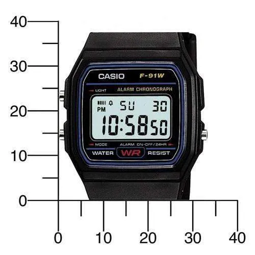 Casio  F-91W-1D Black Resin Strap Watch for Men and Women