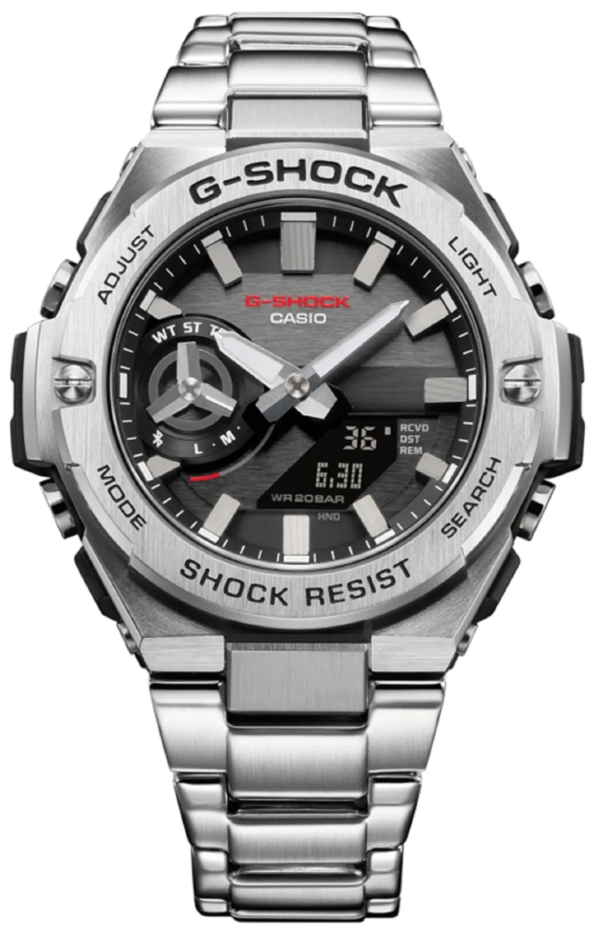 Casio G-shock GST-B500D-1A Solar Digital Analog Stainless Steel Strap Watch for Men