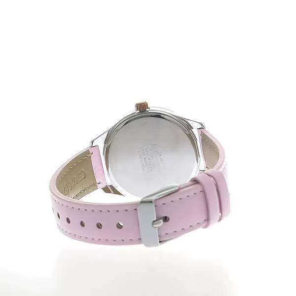 Casio LTP-E128L-4A Pink Leather Strap Watch for Women