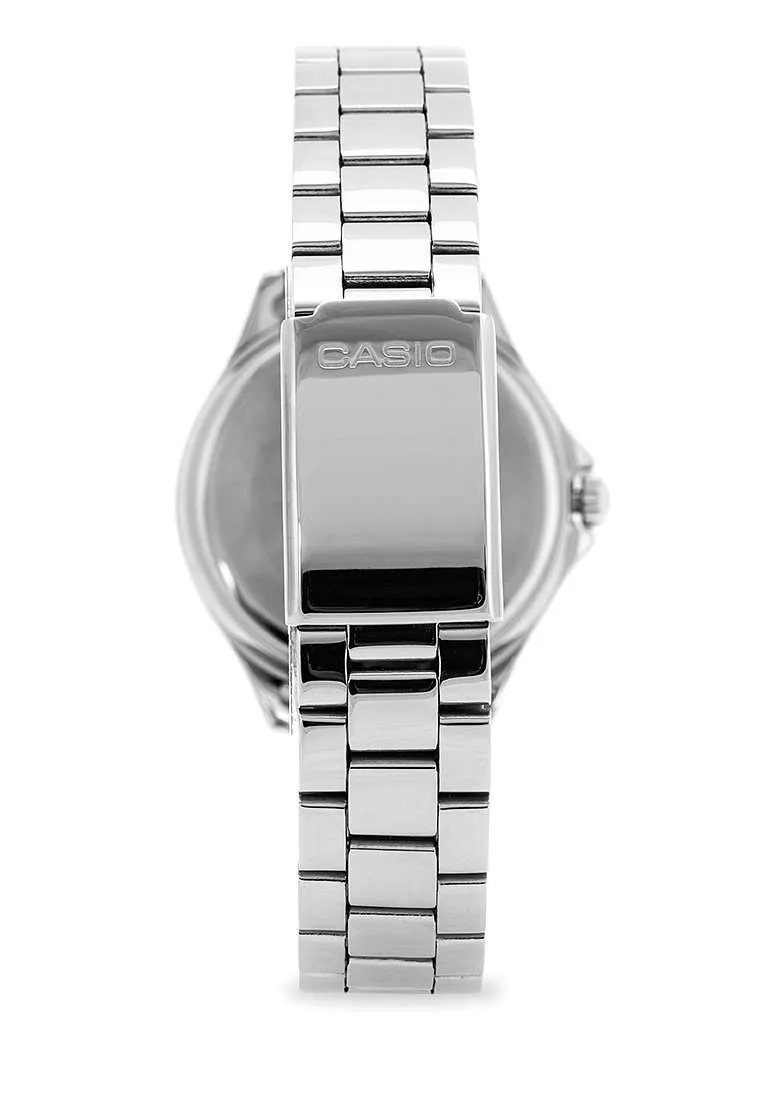 Casio LTP-E129D-2A Silver Stainless Steel Strap Watch for Women