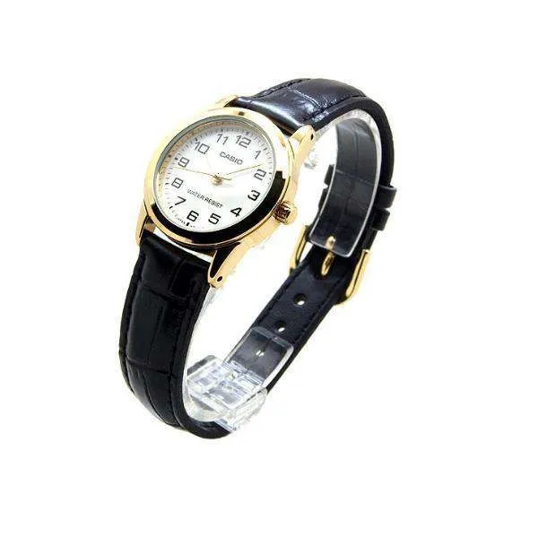 Casio LTP-V001GL-7B Black Leather Watch for Women