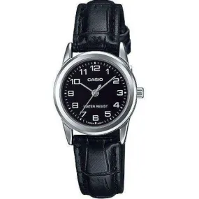 Casio LTP-V001L-1B Black Leather Watch for Women