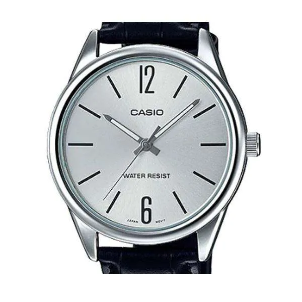 Casio LTP-V005L-7B Black Leather Strap Watch for Women