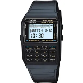 Casio Men's Digital Watch - Databank Grey Dial Black Resin Strap World Time DBC-62-1Z