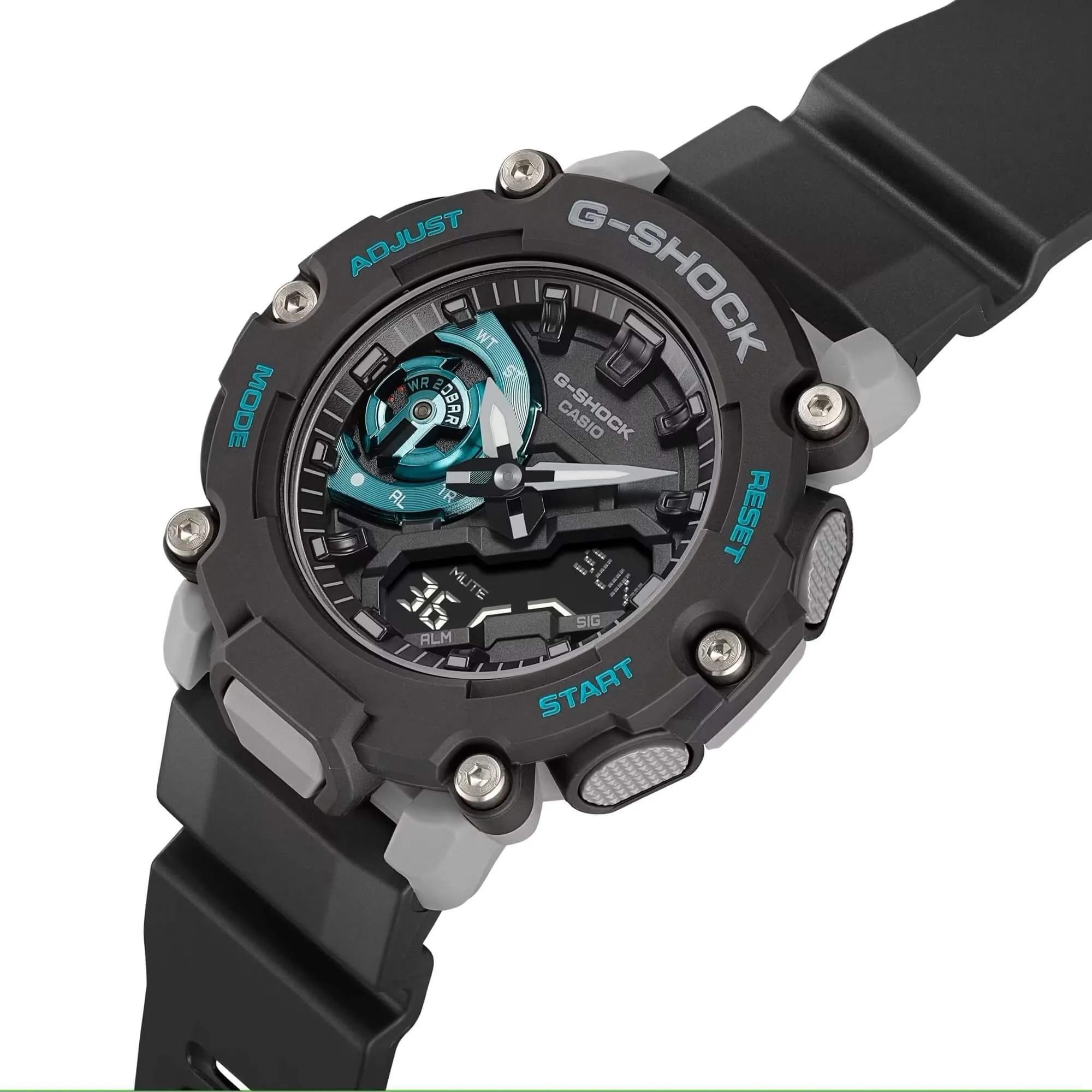 Casio Men's Watch - G-Shock Ana-Digi World Timer Black Dial Resin Strap | GA2200M-1A