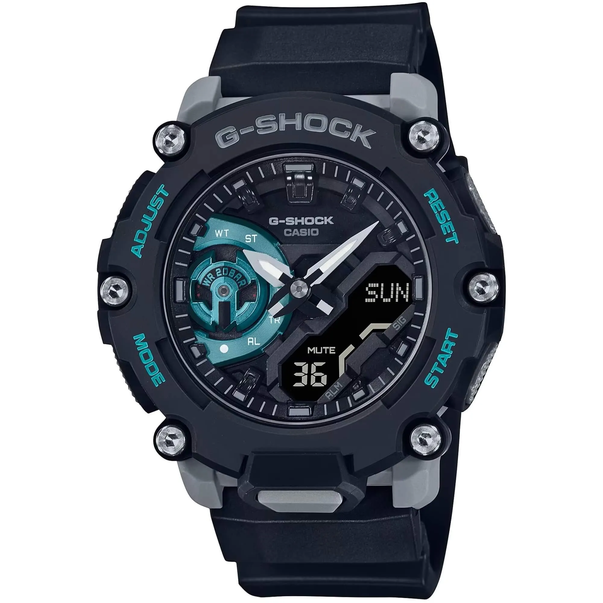 Casio Men's Watch - G-Shock Ana-Digi World Timer Black Dial Resin Strap | GA2200M-1A