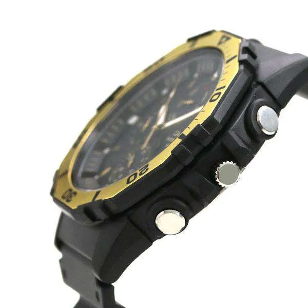 Casio MRW-400H-9AVDF Analog Black/Gold Yellow Resin Strap Watch for Men