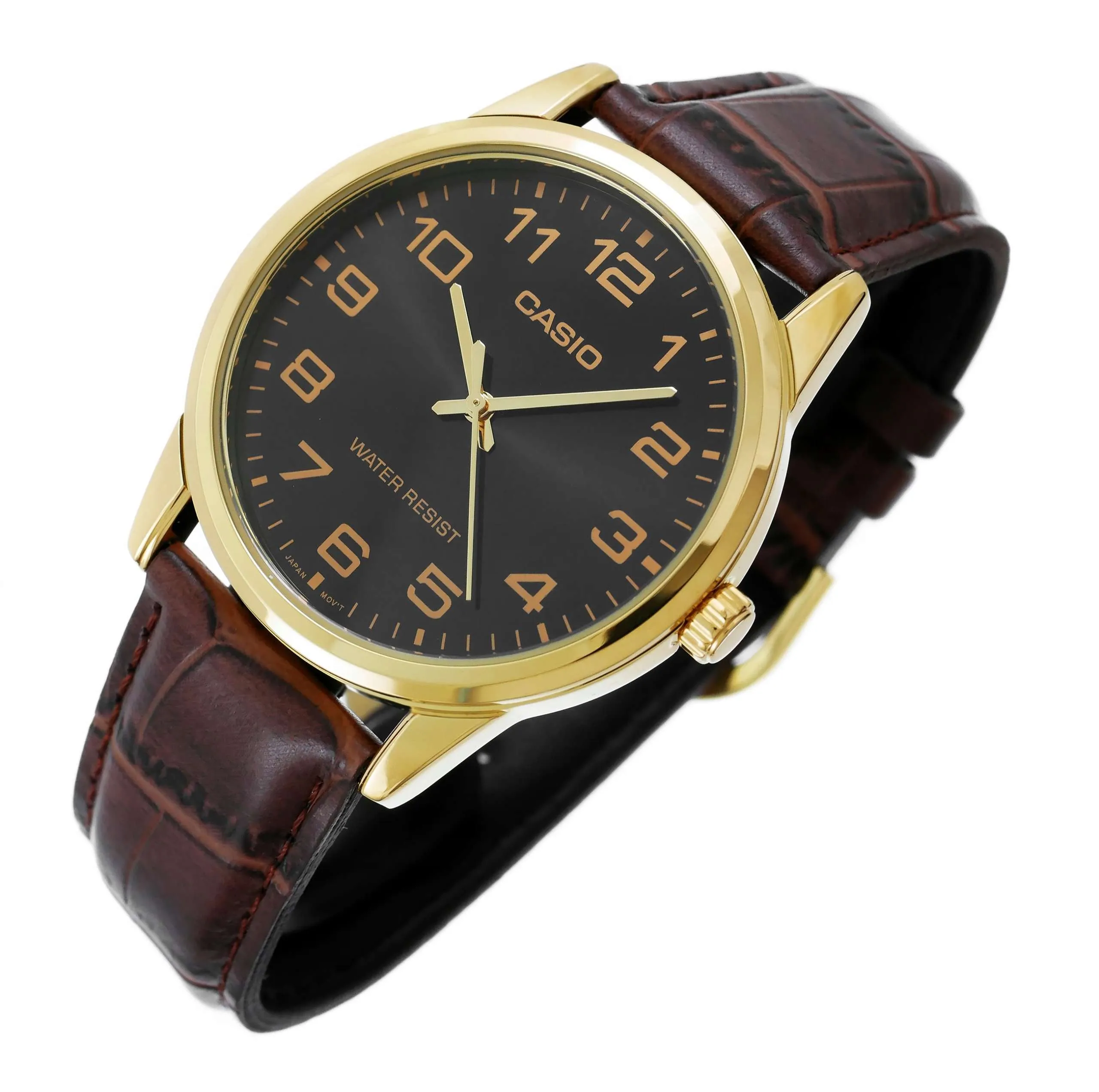 Casio MTP-V001GL-1B Brown Leather Watch For Men