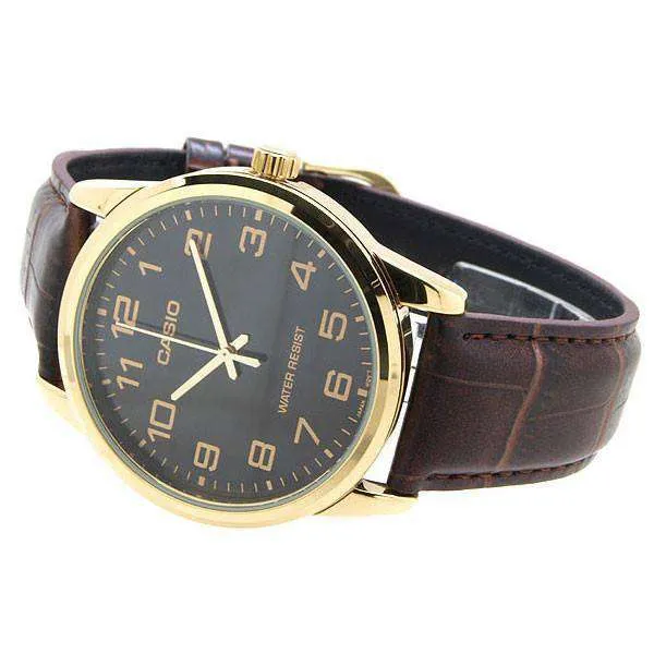 Casio MTP-V001GL-1B Brown Leather Watch For Men