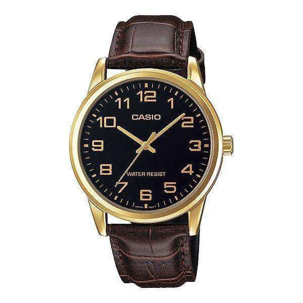 Casio MTP-V001GL-1B Brown Leather Watch For Men