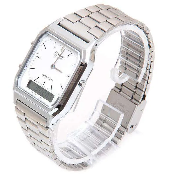 Casio Vintage AQ-230A-7D Silver Stainless Watch Unisex