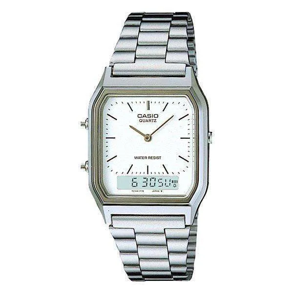 Casio Vintage AQ-230A-7D Silver Stainless Watch Unisex