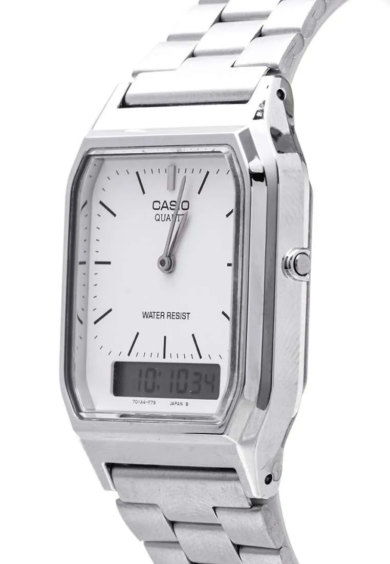 Casio Vintage AQ-230A-7D Silver Stainless Watch Unisex