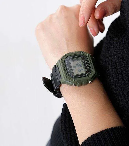 Casio W-218H-3A Green Resin Watch for Men