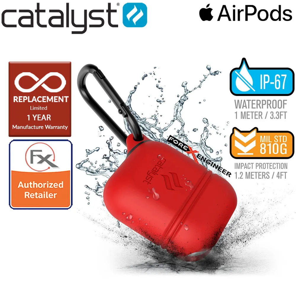 Catalyst Waterproof Case for Airpods - 1 meters deep with 1.2 meters drop protection - Flame Red Color