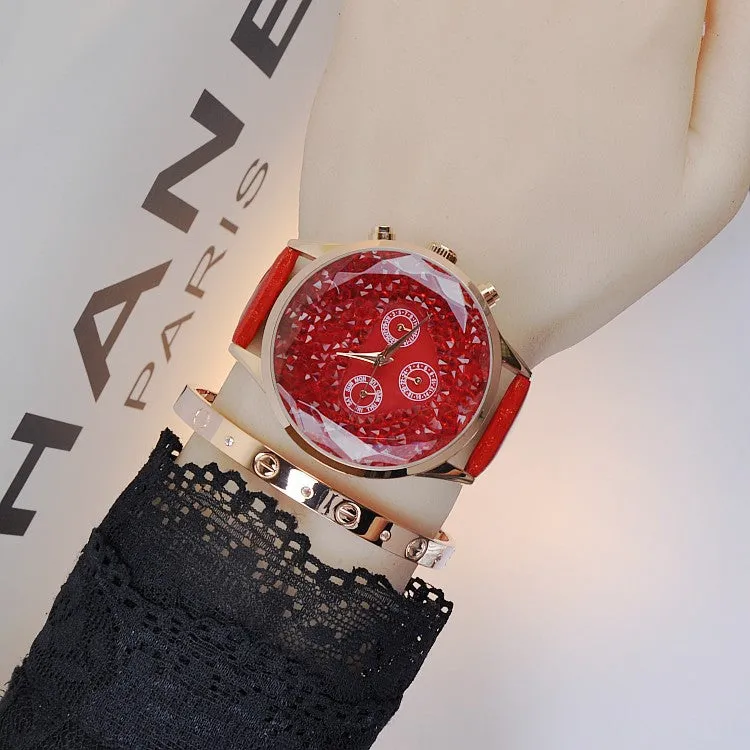 Charming Starry Large Dial Women's Watch