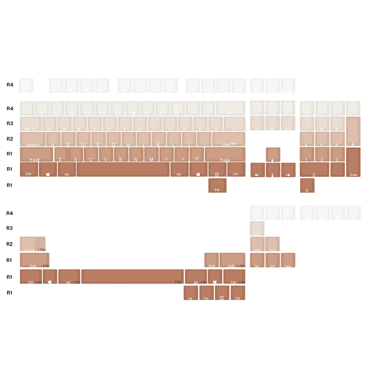 Cheek Color Orange Gradient Keycap Dip Dye Doubleshots PBT for keyboard 87 tkl 104 bm60 xd68 CSTC75 BM87 BM65 CSTC75 VN96