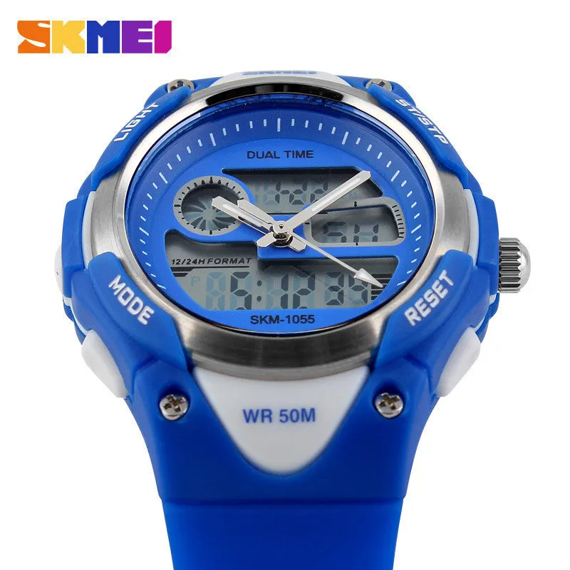 Children Watch 2 Time Zone Digital Quartz Waterproof Kids boys girls Watches Casual Sports LED Dress Wristwatches For Children