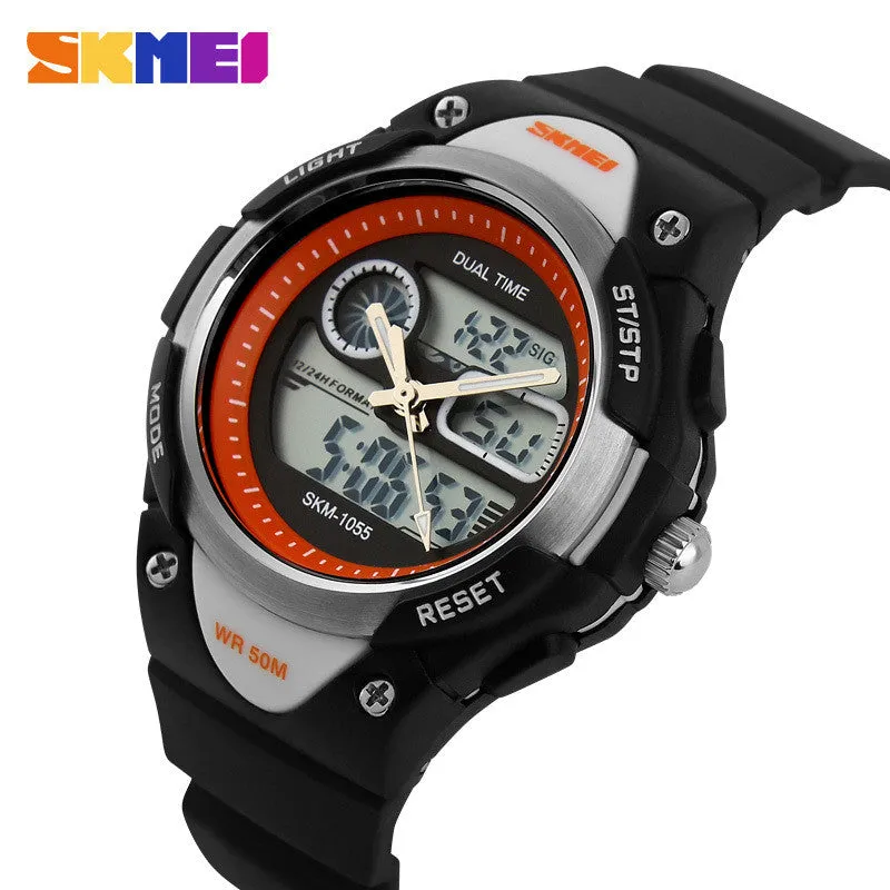 Children Watch 2 Time Zone Digital Quartz Waterproof Kids boys girls Watches Casual Sports LED Dress Wristwatches For Children