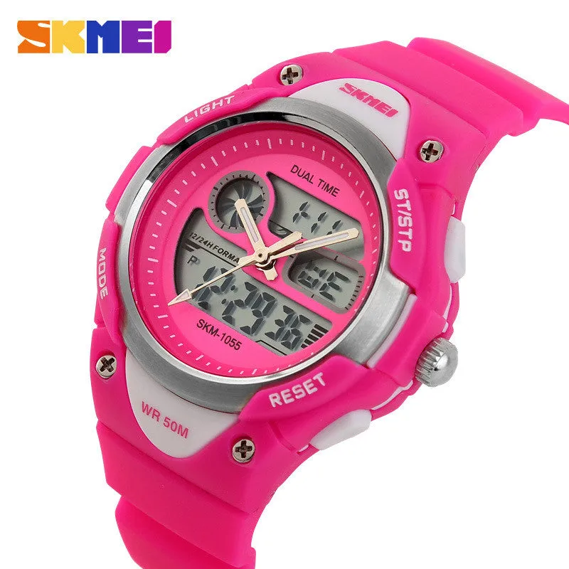 Children Watch 2 Time Zone Digital Quartz Waterproof Kids boys girls Watches Casual Sports LED Dress Wristwatches For Children