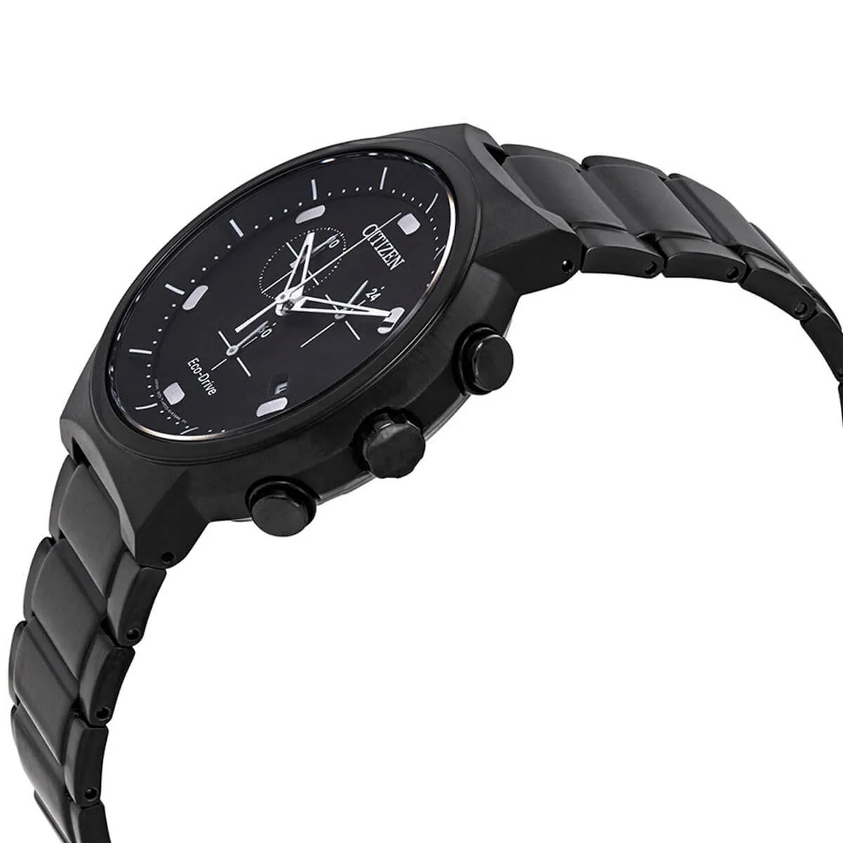 Citizen Men's Watch - Eco-Drive Chronograph Black Dial Bracelet | AT2405-87E