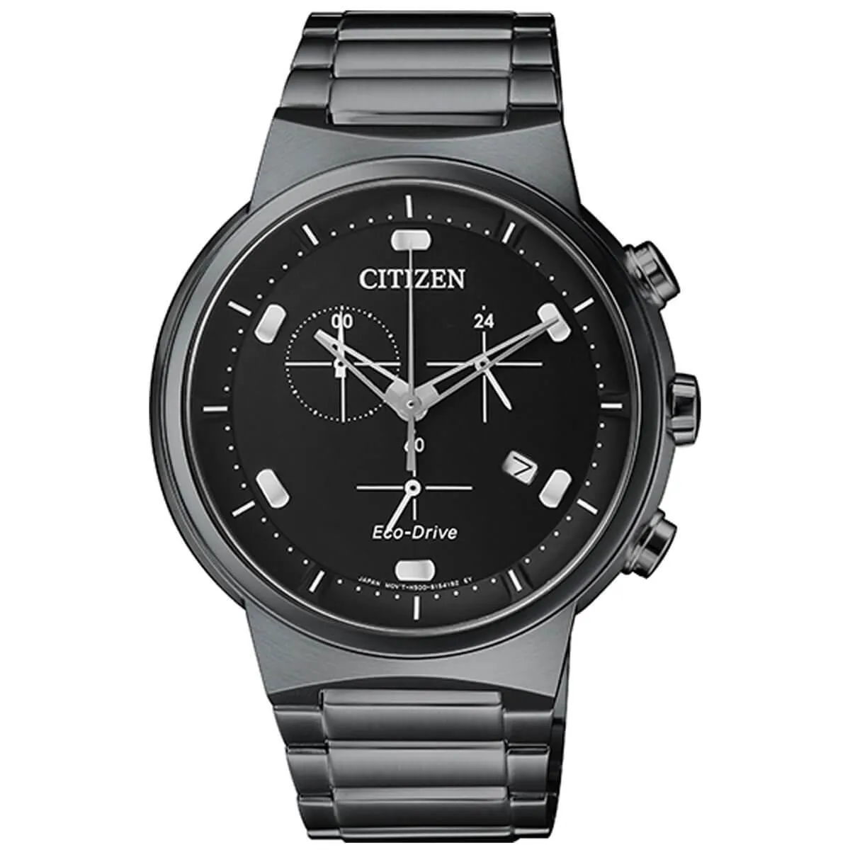 Citizen Men's Watch - Eco-Drive Chronograph Black Dial Bracelet | AT2405-87E