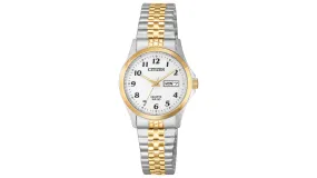 Citizen Women's Two Tone Stainless Steel Expansion Watch (Railroad Approved)